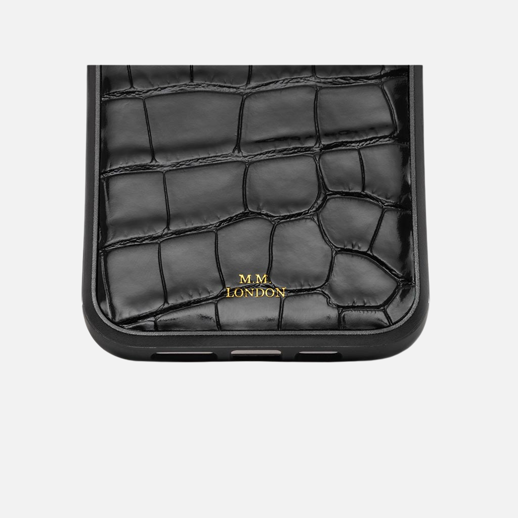 MM London Universal Crocodile Black iPhone Case